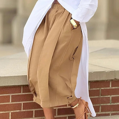 👖 50% OFF NOW!✨ Women's Pleated Wide-Leg Pants – Elastic Waist & Cropped – Chic & Comfy 🌿