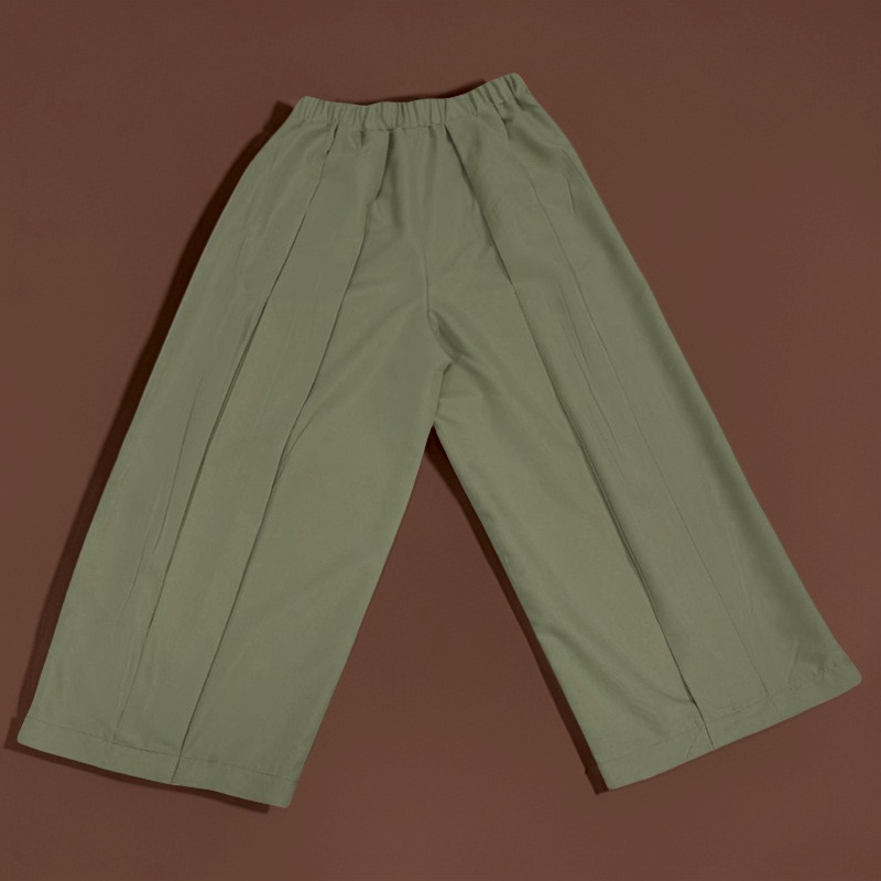 👖 50% OFF NOW!✨ Women's Pleated Wide-Leg Pants – Elastic Waist & Cropped – Chic & Comfy 🌿