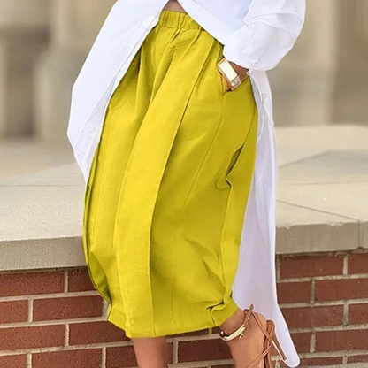 👖 50% OFF NOW!✨ Women's Pleated Wide-Leg Pants – Elastic Waist & Cropped – Chic & Comfy 🌿