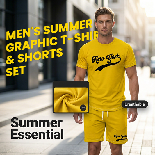 Men's Summer Graphic T-Shirt & Shorts Set