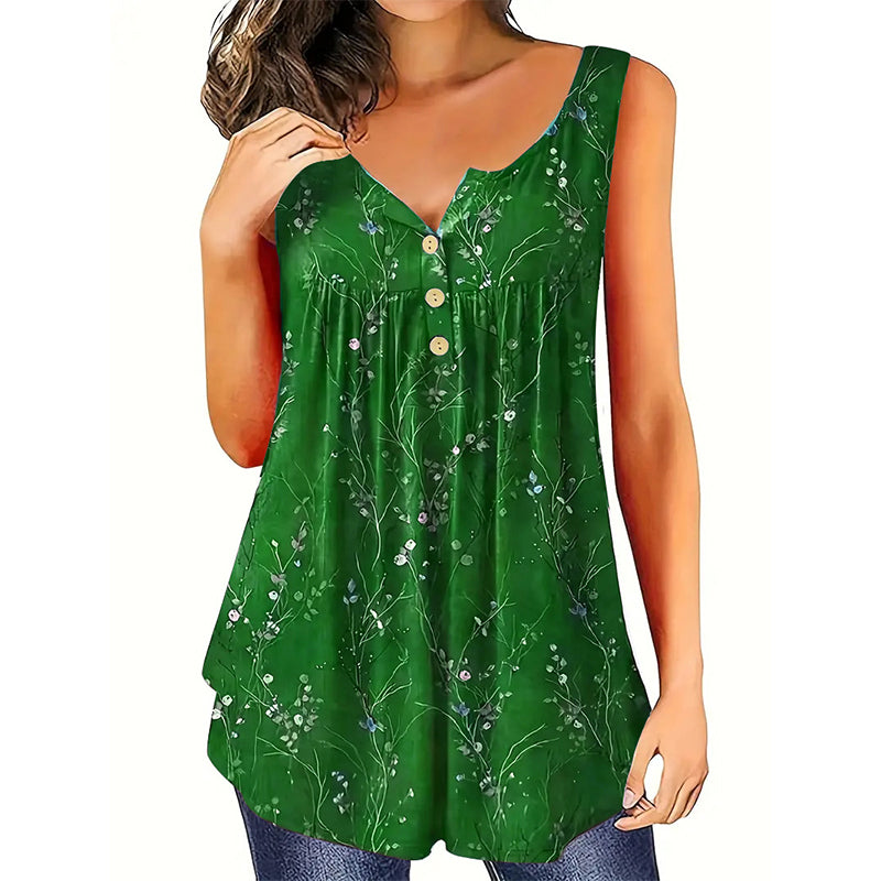 Women's Sleeveless Top with Button Detail