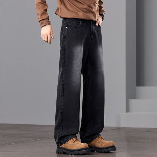 Men's Vintage Wash Wide-Leg Jeans