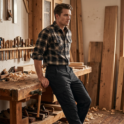 ✨ Men's Classic Cargo Pants – Durable, Multi-Pocket, Straight-Leg 🏔️