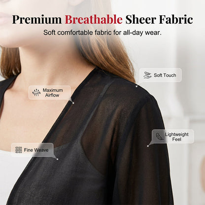 🦋 LIMITED-TIME 50% OFF! ✨ Women's Chiffon Tie-Front Top – Sheer, Cropped, Elegant 🍃