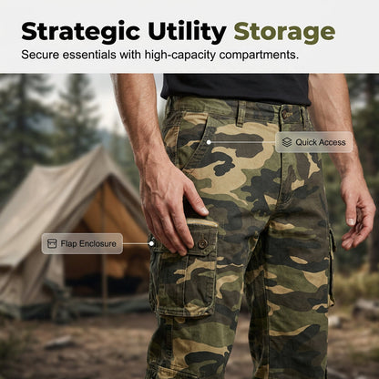 👖 50% OFF NOW! ⏳ Men's Outdoor Camouflage Cargo Trousers – Durable ripstop fabric, multi-pockets & reinforced knees – perfect for hiking, hunting or work 🌲