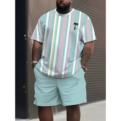 Men's Summer Print Top & Shorts Set