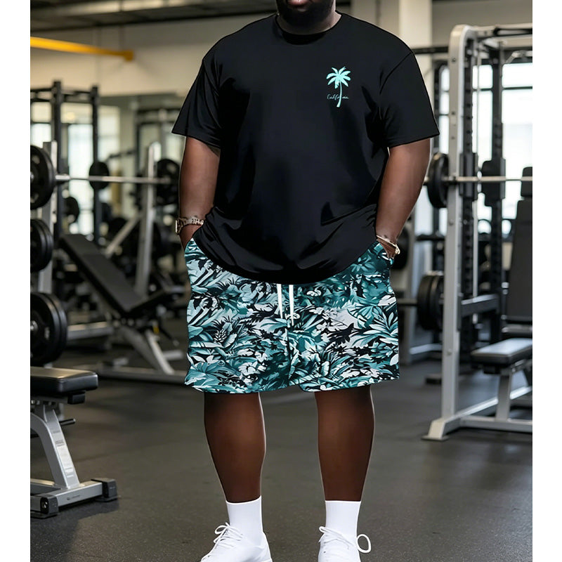 Men's Summer Print Top & Shorts Set