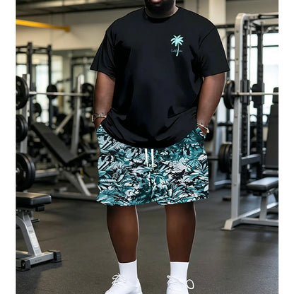 Men's Summer Print Top & Shorts Set
