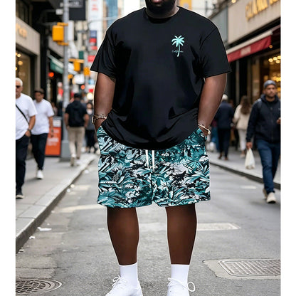 Men's Summer Print Top & Shorts Set