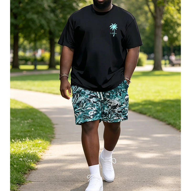 Men's Summer Print Top & Shorts Set
