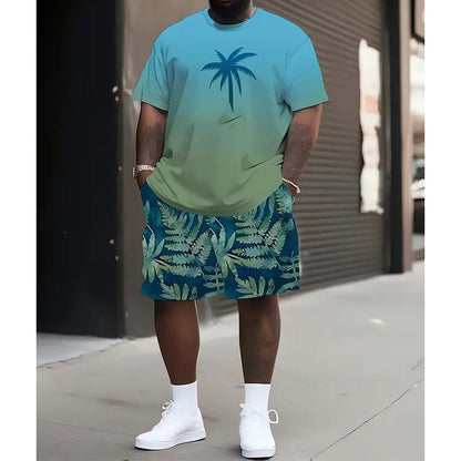 Men's Summer Print Top & Shorts Set