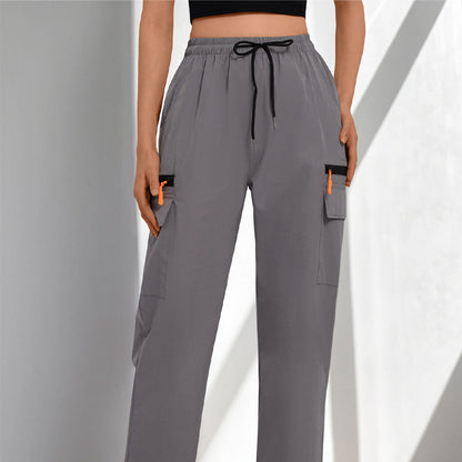 Women's Drawstring Cargo Pants with Pockets