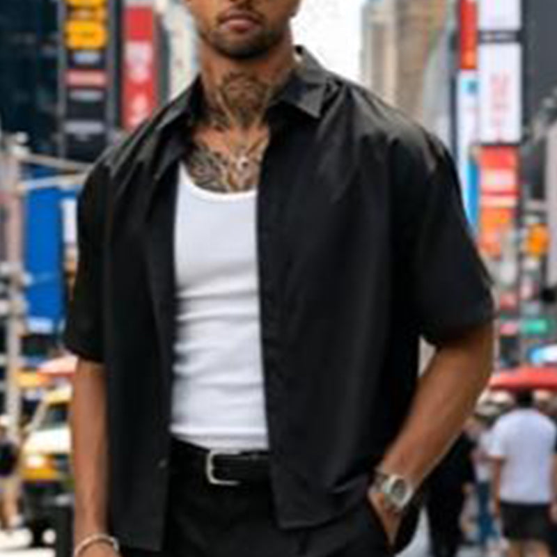 🔥LIMITED-TIME 50% OFF! 👔 Men’s Minimalist Short Sleeve Button-Up Shirt – Sleek, Stylish & Effortless ✨