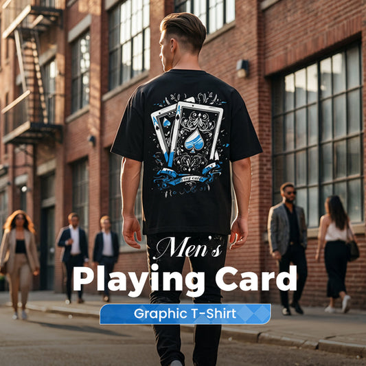 🃏 LIMITED-TIME 50% OFF! ✨ Men's Playing Card Graphic T-Shirt – Cotton, Casual, Statement Tee 🃁