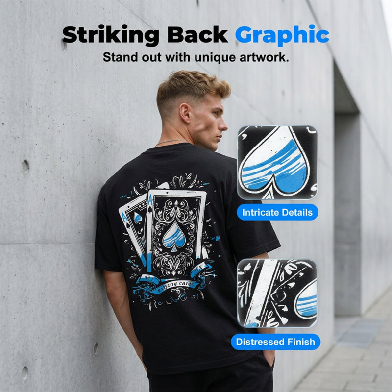 🃏 LIMITED-TIME 50% OFF! ✨ Men's Playing Card Graphic T-Shirt – Cotton, Casual, Statement Tee 🃁