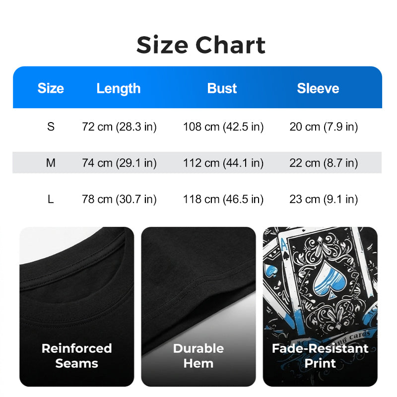 🃏 LIMITED-TIME 50% OFF! ✨ Men's Playing Card Graphic T-Shirt – Cotton, Casual, Statement Tee 🃁