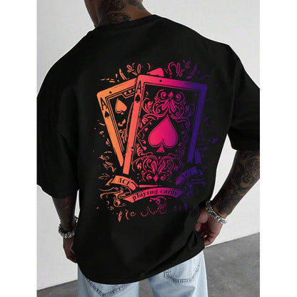 🃏 LIMITED-TIME 50% OFF! ✨ Men's Playing Card Graphic T-Shirt – Cotton, Casual, Statement Tee 🃁
