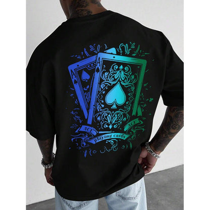 🃏 LIMITED-TIME 50% OFF! ✨ Men's Playing Card Graphic T-Shirt – Cotton, Casual, Statement Tee 🃁