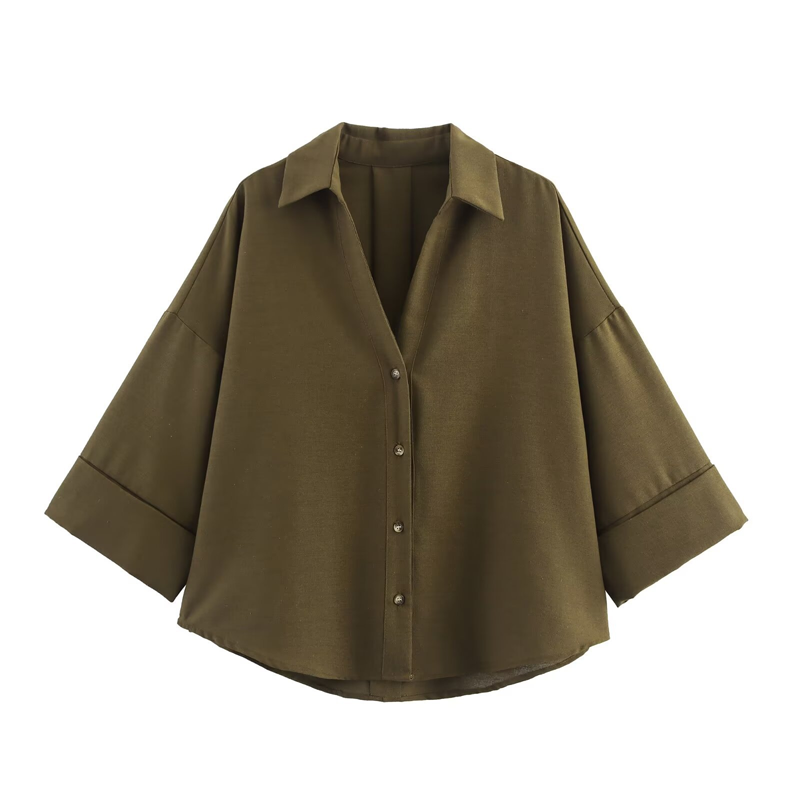 Women's Breathable Wide-Sleeve Casual Shirt