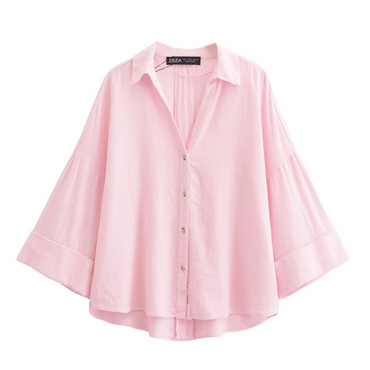 Women's Breathable Wide-Sleeve Casual Shirt