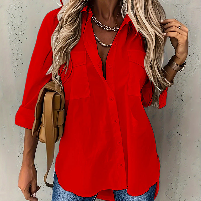 👚 LIMITED-TIME 50% OFF! ✨ Women’s Long Sleeve Shirt – Classic Collar, Loose Fit, Premium Fabric 🍂