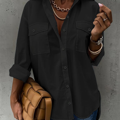 👚 LIMITED-TIME 50% OFF! ✨ Women’s Long Sleeve Shirt – Classic Collar, Loose Fit, Premium Fabric 🍂