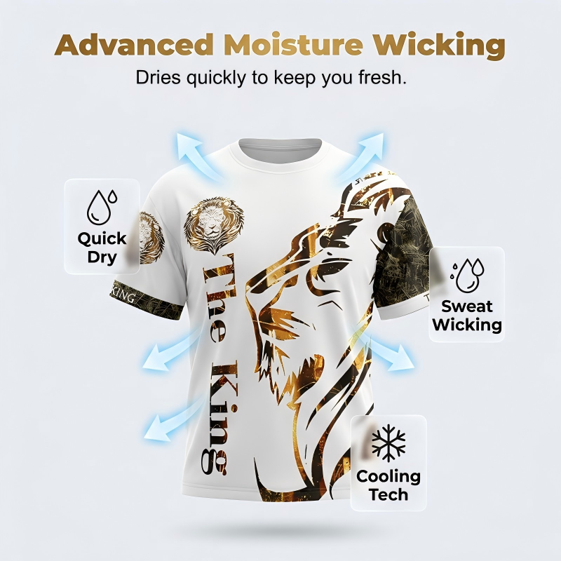Men's Lion Graphic Set – Bold, Breathable, Urban Cool