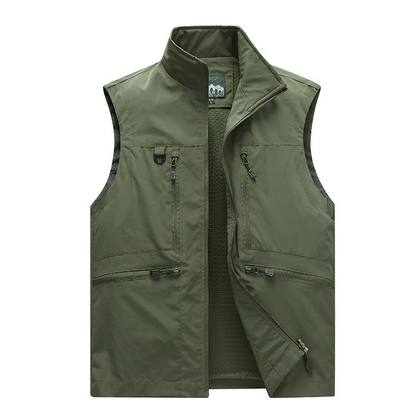 👷‍♂️💨Men's Breathable Mesh-Lined Work Vest | Multiple Pockets Utility Working Waistcoat