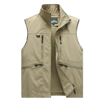 👷‍♂️💨Men's Breathable Mesh-Lined Work Vest | Multiple Pockets Utility Working Waistcoat