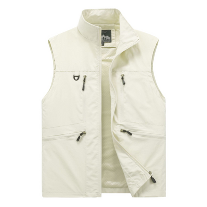👷‍♂️💨Men's Breathable Mesh-Lined Work Vest | Multiple Pockets Utility Working Waistcoat