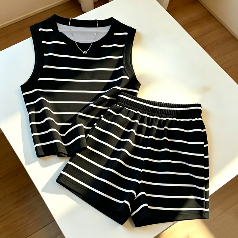 🔥Women's Striped Sleeveless Top & Shorts Set