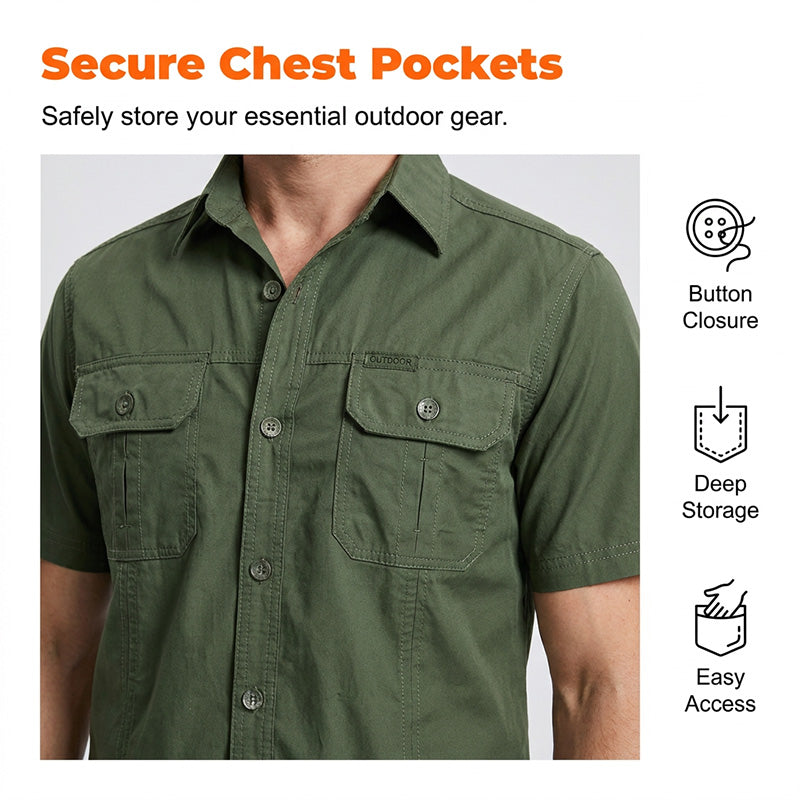💥 Limited-50% OFF Offer 👕 Men’s Short Sleeve Tactical Shirt – Sleek, Practical & Easy to Style ✨