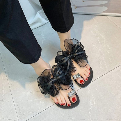 🌸Elegant Bow Flat Beach Sandals