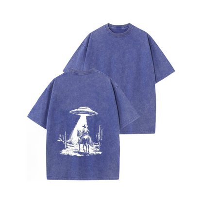 👕 LIMITED-TIME 50% OFF! ✨ Vintage UFO Cowboy Graphic Tee – Retro, Unique, Soft Cotton 🛸
