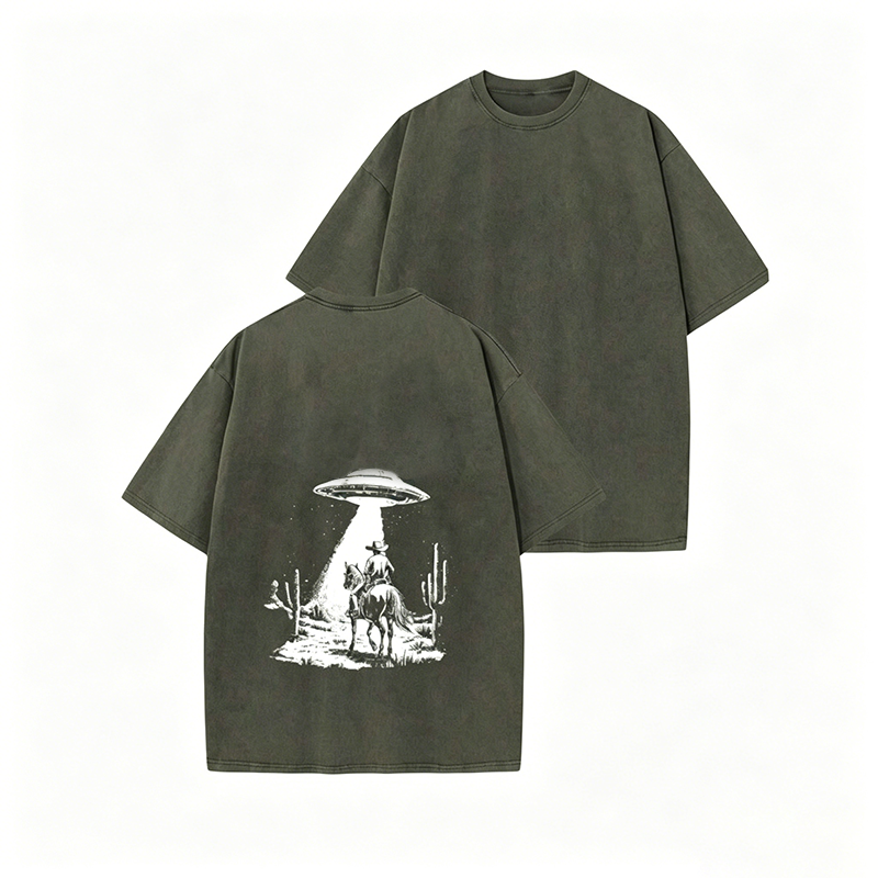 👕 LIMITED-TIME 50% OFF! ✨ Vintage UFO Cowboy Graphic Tee – Retro, Unique, Soft Cotton 🛸