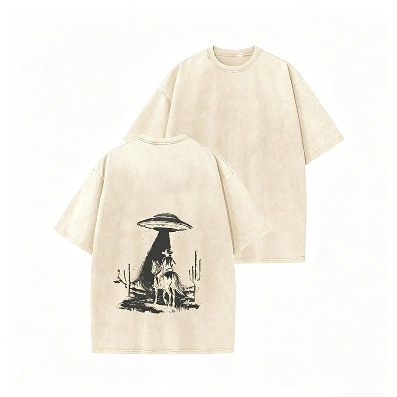 👕 LIMITED-TIME 50% OFF! ✨ Vintage UFO Cowboy Graphic Tee – Retro, Unique, Soft Cotton 🛸