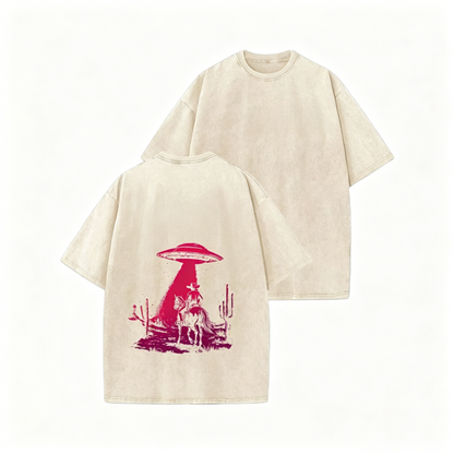 👕 LIMITED-TIME 50% OFF! ✨ Vintage UFO Cowboy Graphic Tee – Retro, Unique, Soft Cotton 🛸