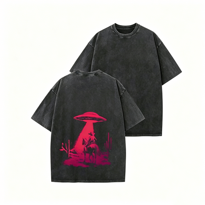 👕 LIMITED-TIME 50% OFF! ✨ Vintage UFO Cowboy Graphic Tee – Retro, Unique, Soft Cotton 🛸