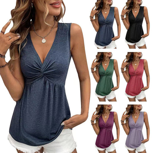 Elegant Slimming V-Neck Tank Top