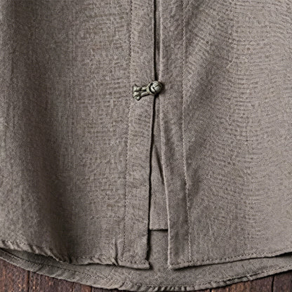 Men's Casual Linen Mandarin Collar Shirt