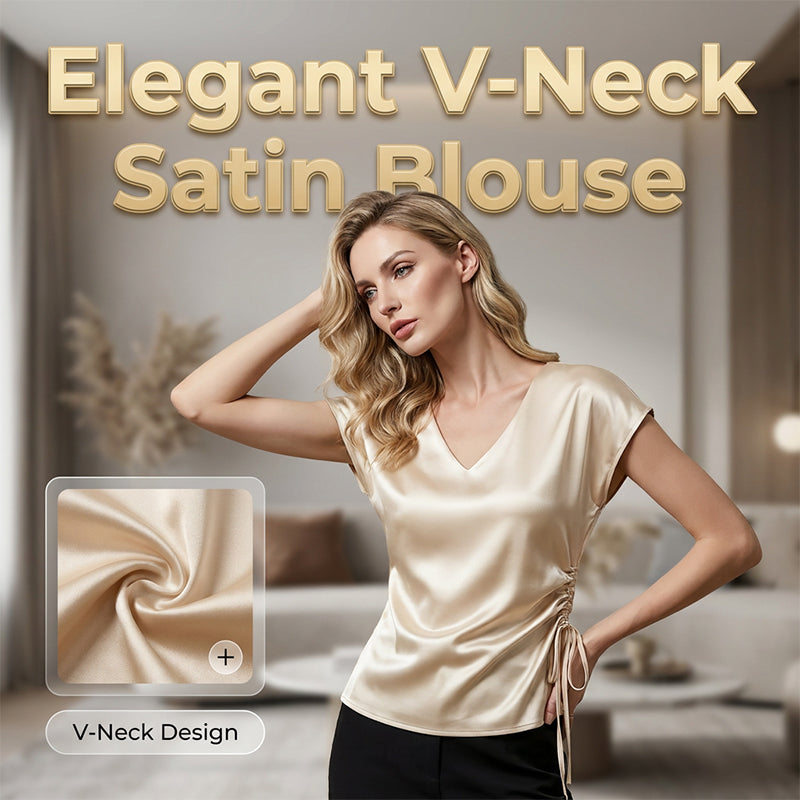 Women's Solid Color Silky V-Neck Tank Top