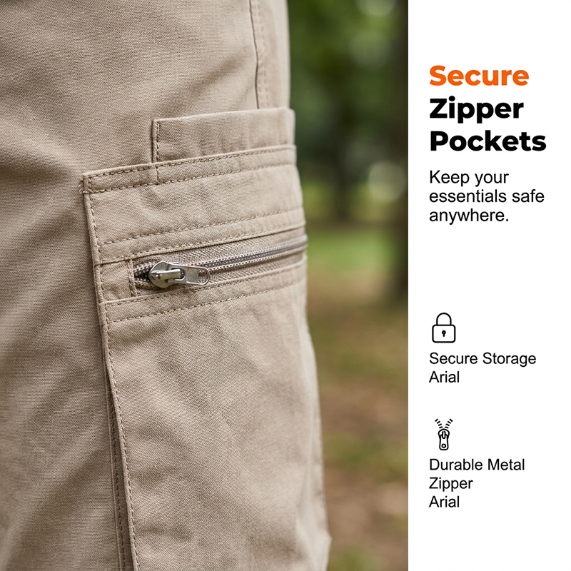 Men's Stylish Workwear Zip-Up Shorts