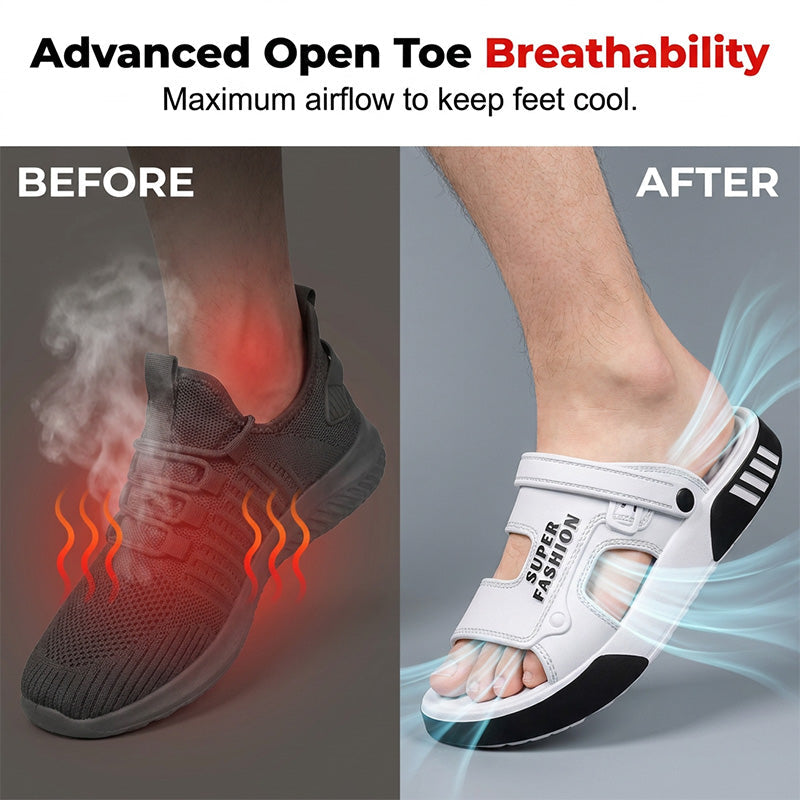 🚗 LIMITED-TIME 50% OFF! ✨ Men's Anti-Slip Driving Sandals – Cushioned, Adjustable, Quick-Dry ☀️