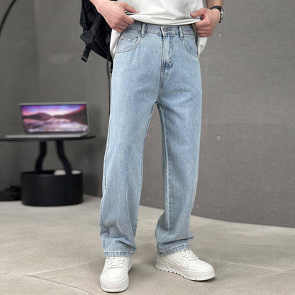 Men's Loose Fit Straight Leg Pants with Classic Pockets