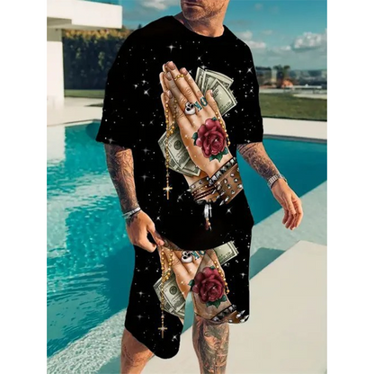 Men's Casual Top & Shorts 2-Piece Set 