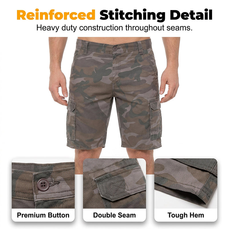 Men's Multi-Pocket Camo Cargo Shorts
