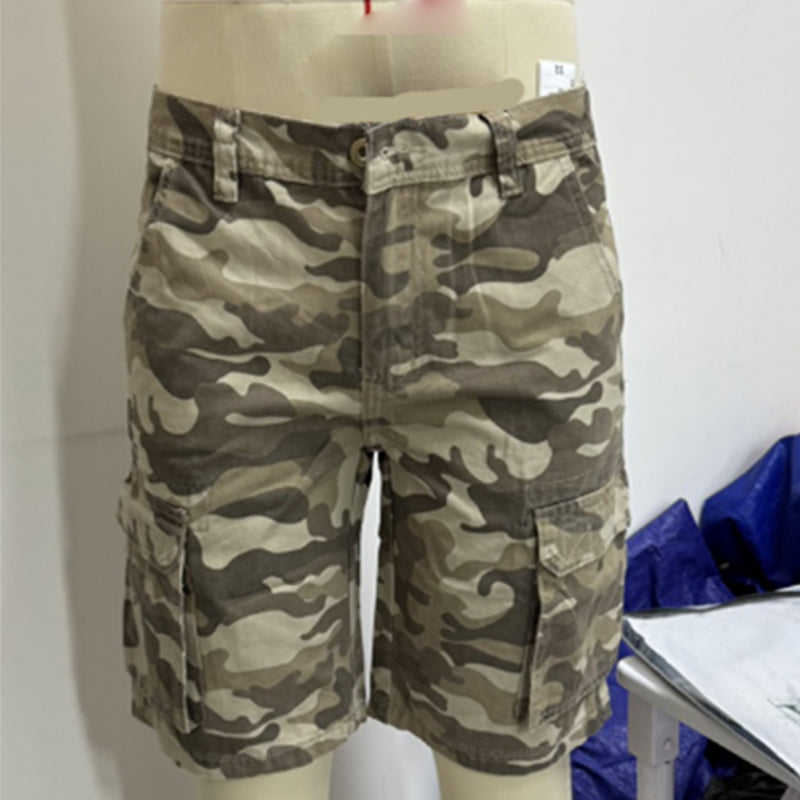 Men's Multi-Pocket Camo Cargo Shorts