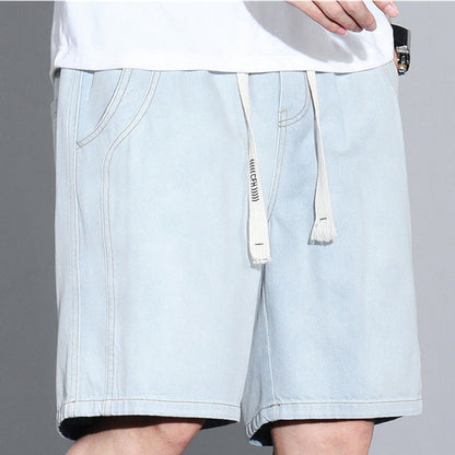 💥 Men's Vintage Denim Casual Shorts – Relaxed Fit, Drawstring Waist, Deep Pockets ✨