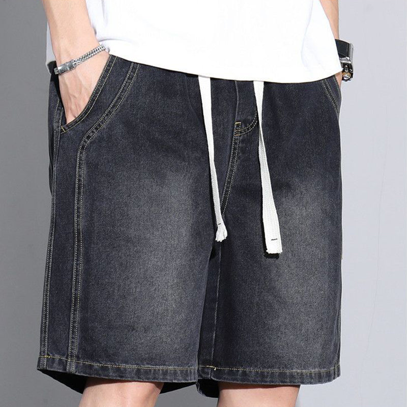 💥 Men's Vintage Denim Casual Shorts – Relaxed Fit, Drawstring Waist, Deep Pockets ✨