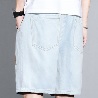 💥 Men's Vintage Denim Casual Shorts – Relaxed Fit, Drawstring Waist, Deep Pockets ✨